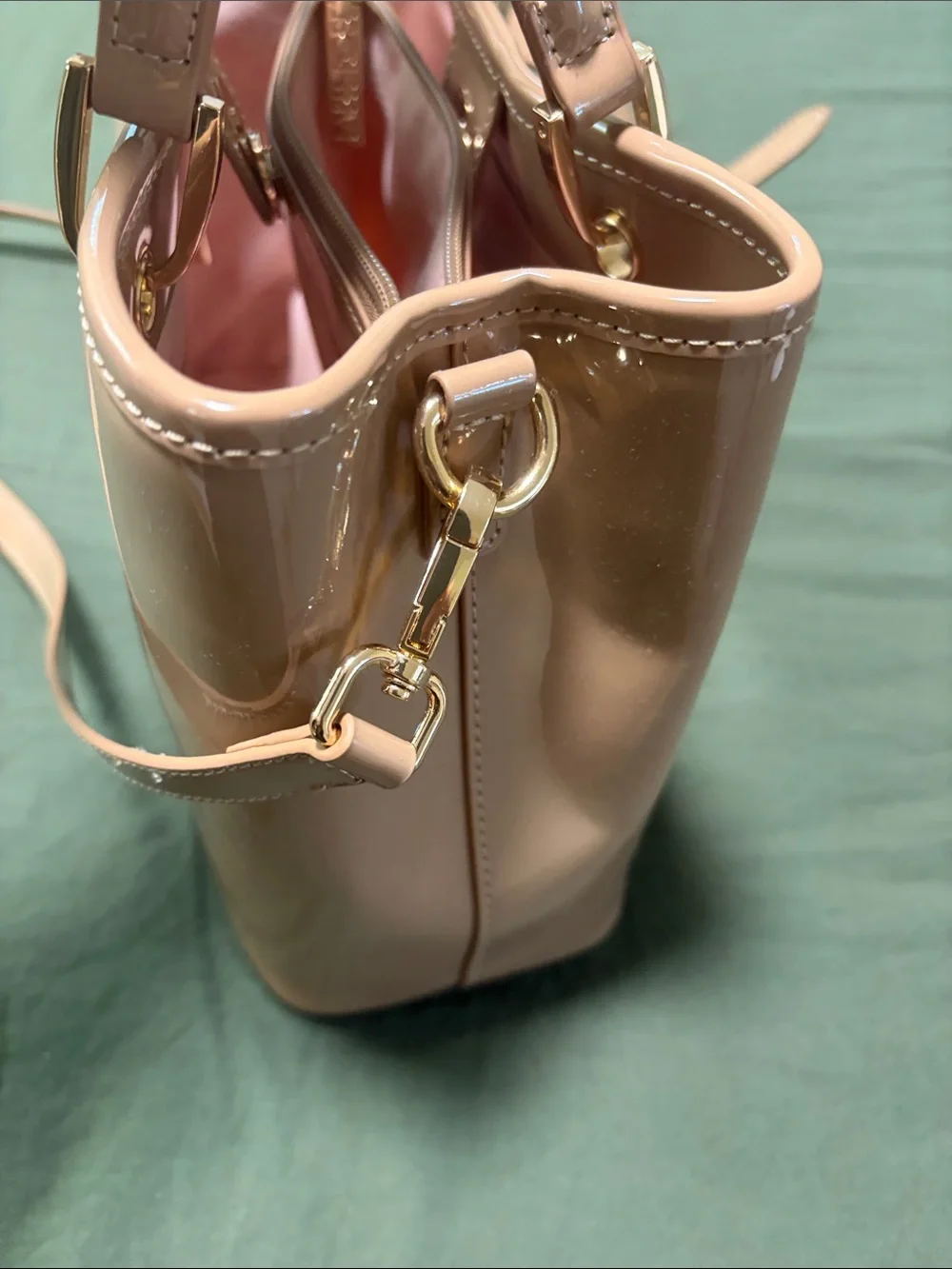 Women's Patent Satchel in Nude